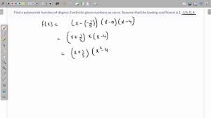 Find A Polynomial Function Of Degree 3