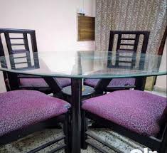 Durable Glass Dining Table Set 4 Seater