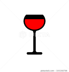 Circle Wine Glasses Vector Icon With