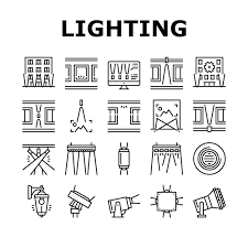 Facade Lighting Tool Collection Icons