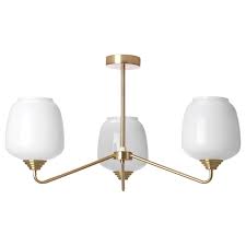 Ceiling Lamp With 3 Lights Opal Glass