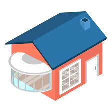 Modern House Icon Isometric Vector New