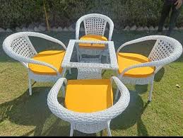 Rattan Garden Table Chair Set With