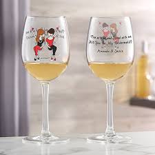 Personalized Bridesmaid White Wine Glass