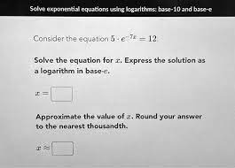 Solved Solve Exponential Equations