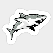Great White Shark Swimming Logo Shark
