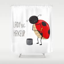 Ladybug Makeup Shower Curtain By