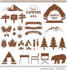Camping And Outdoor Icon Set With