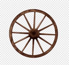 Brown Wooden Wagon Wheel Covered Wagon