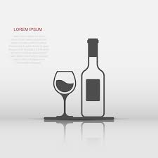 Vector Wine Glass And Bottle Icon