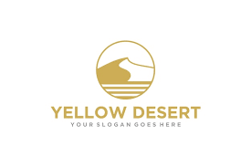 Desert Landscape Logo Design Gold Color