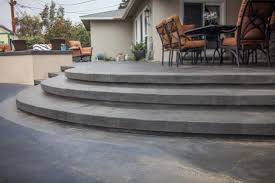 Stamped Concrete Steps Transitional