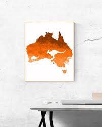 Watercolor Orange Australia Icon Wall