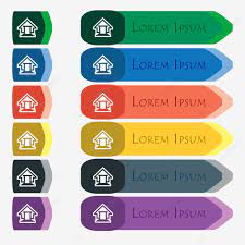 Flat Design House Icon Colorful And