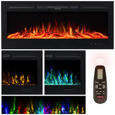 60 Glass Panel Electric Fireplace With