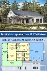 Plan 82906 Barndominium Style Modern