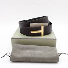 Tom Ford Soft Grain Leather T Icon Belt