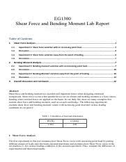 shear force and bending moment lab
