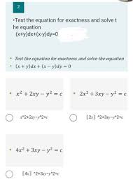 Test The Equation For Exactness