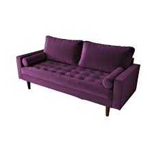 Womble 69 7 In Egg Plant Velvet 2 Seater Lawson Sofa With Square Arms