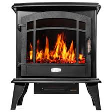 20 In 1500 Watt Freestanding Compact Electric Infrared Quartz Fireplace Heater W 3 Sided Glass Panels In Vintage Black
