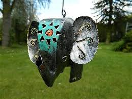 Metal Elephant Garden Ornament Hanging