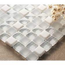 Crystal White Mosaics Glass Bathroom