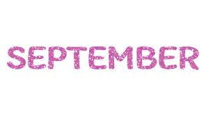 Pink Glitter September Letters Icon