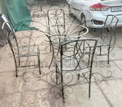 4 Seater Wrought Iron Dining Table Set