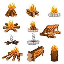 Camp Fire Vector Art Icons And
