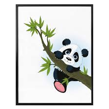 Poster Klimmende Panda Wall Art Nl