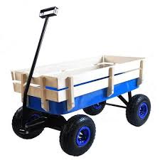 Blue Metal Portable Garden Cart
