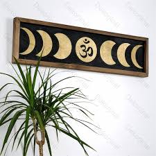 Phases Of The Moon Wood Frame With Om