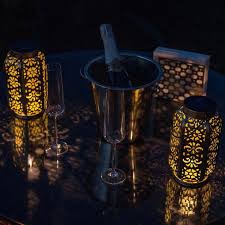 Brass Solar Powered Moroccan Lanterns