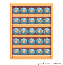 Shelf Wine Cabinet Icon Cartoon Vector