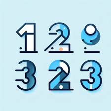 Blue Number Icons 1 3 In Shades Of Blue