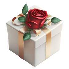 White With Red Rose Gift Icon Gift