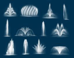 Fountain Water Jets Isolated Vector