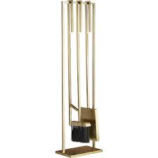 Steel Bend Gold Standing Fireplace Tool Set