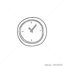 Wall Clock Face Hand Drawn Icon Or