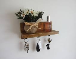 30cm Rustic Pine 3 Hook Key Holder With