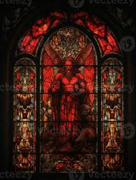 Devil Satan Evil Stained Glass Window