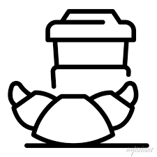 Croissant Icon Outline Coffee Cup