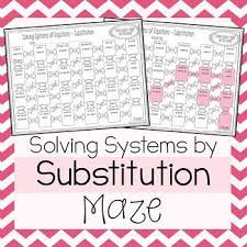 Substitution Worksheet Maze Activity