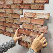 Uk 10pcs 3d Tile Brick Wall Sticker