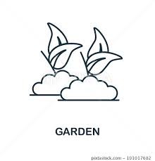 Garden Line Icon Monochrome Simple