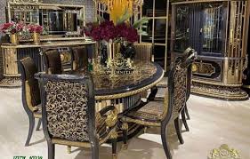 Black Gold Baroque Style Dining Room