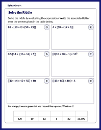 Involving Paheses Math Worksheets