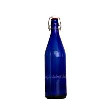 Swing Top Water Blue Glass Bottle