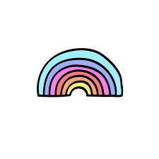 Rainbow Sticker Doodle Icon Stock